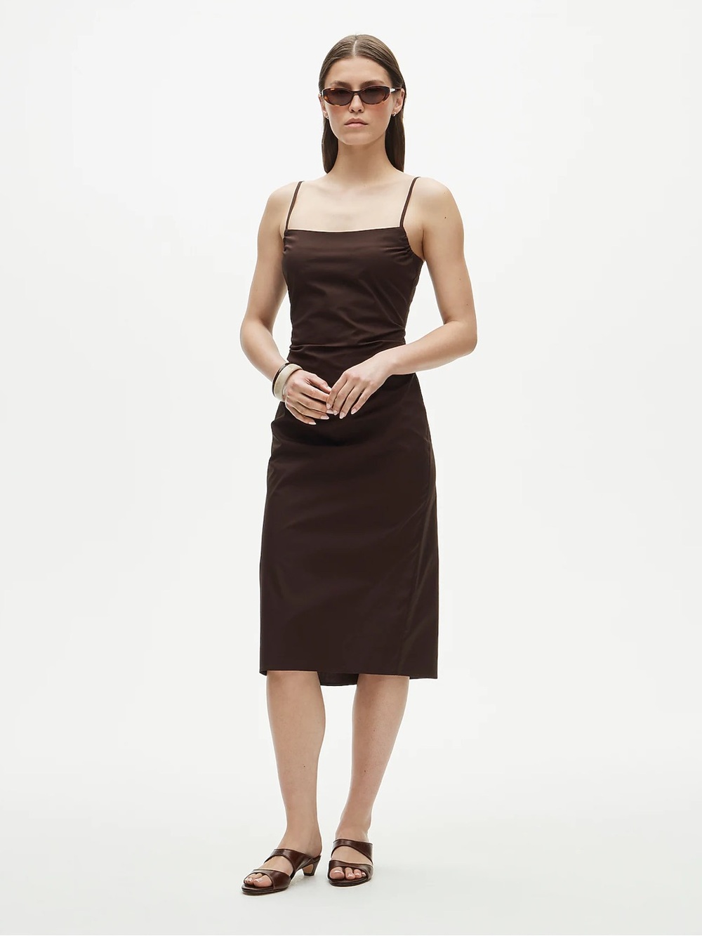 NWT J Crew Ruched Sheath Dress in Stretch Poplin